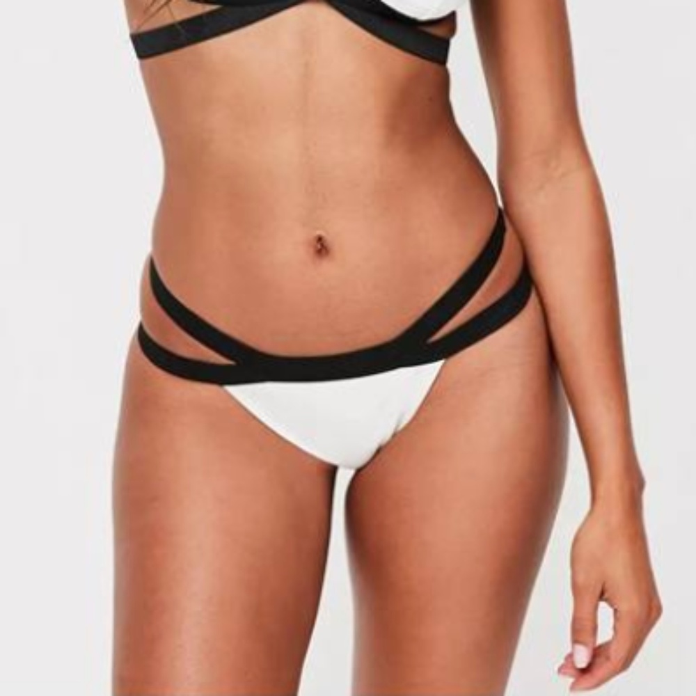 Black and White Bandage Missguided Bikini Bottom
